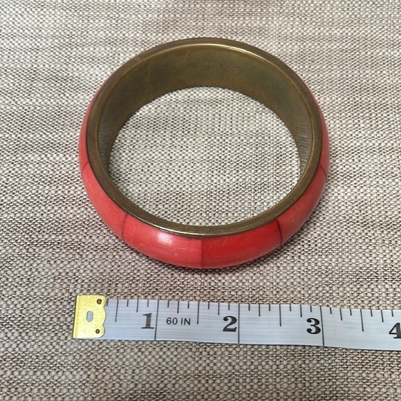 Thick Red Bangle Bracelet - Picture 3 of 3